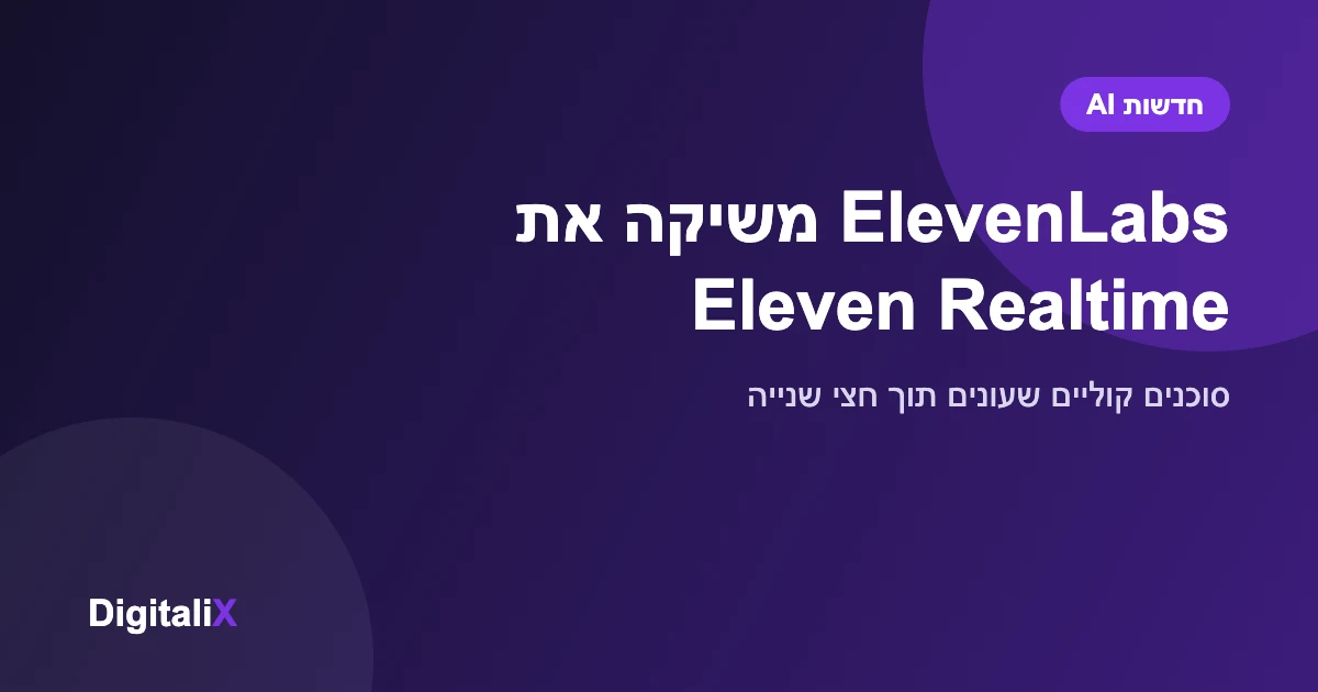 ElevenLabs משיקה את Eleven Realtime: מודלים קוליים לסוכני AI שעונים תוך חצי שנייה
