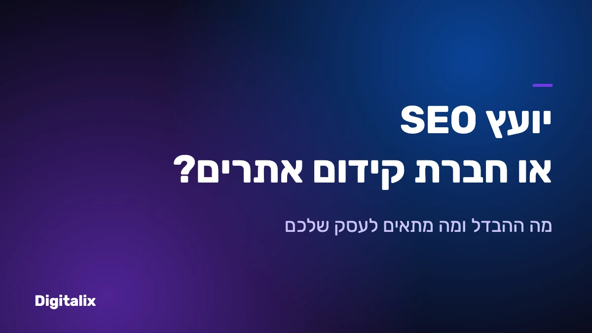 יועץ SEO או חברת קידום אתרים – Digitalix